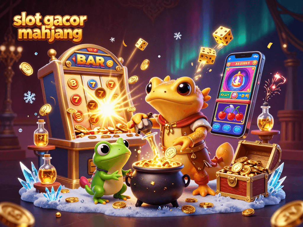 Experience thrilling wins with slot gacor mahjong, featuring an alchemist and vibrant casino elements.
