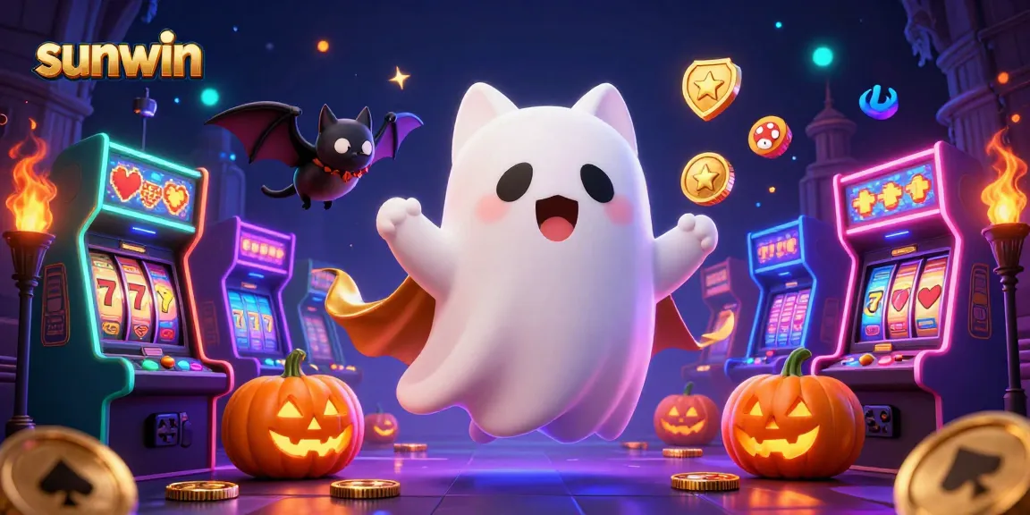 Experience the thrill of gaming with sunwin, featuring a ghost cat in a haunted casino.