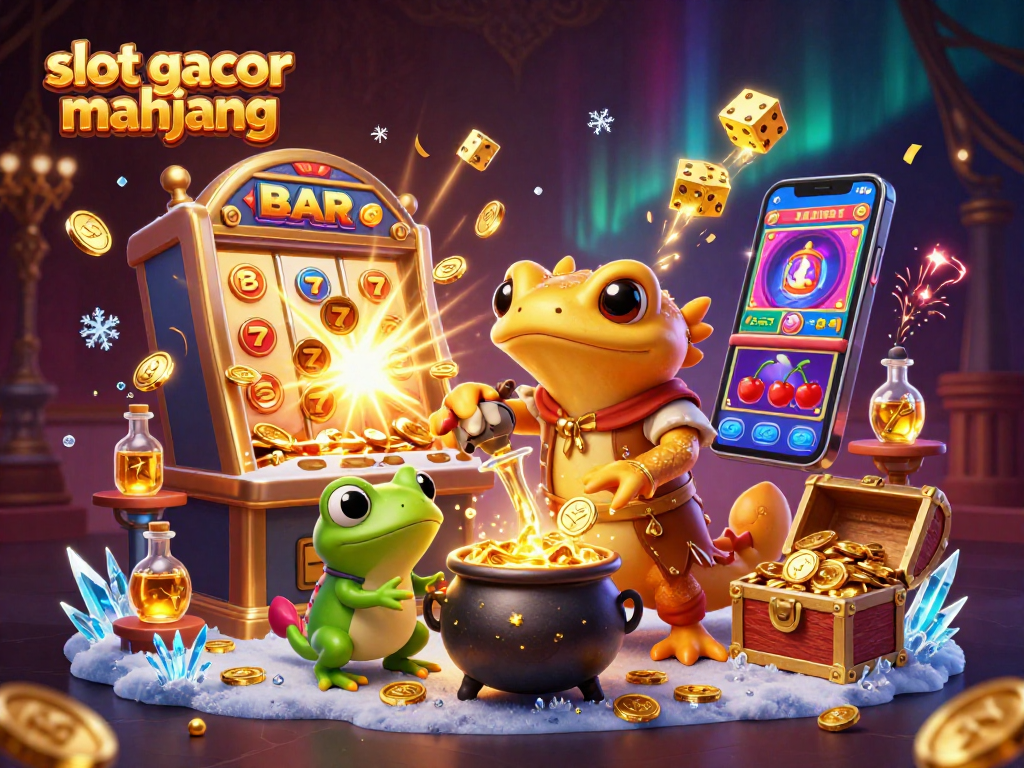 Experience thrilling wins with slot gacor mahjong, featuring an alchemist and vibrant casino elements.