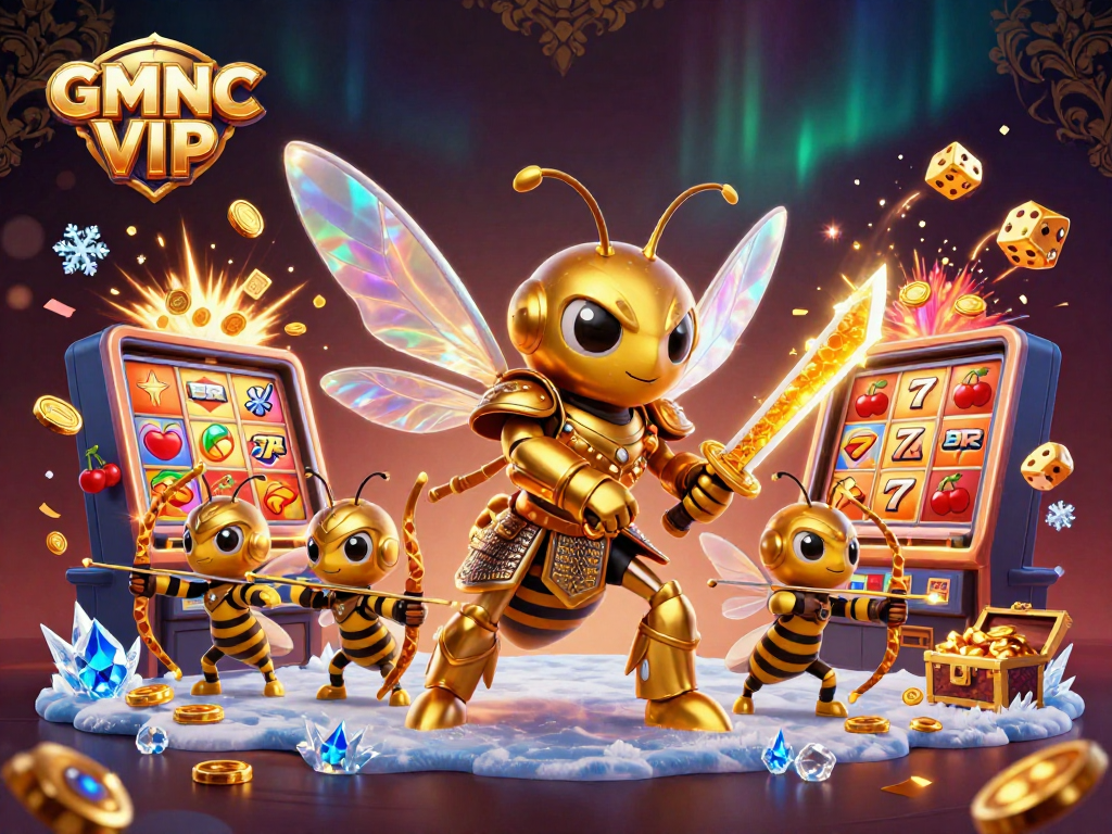 Experience thrilling wins at GMNC VIP with a vibrant scene of gold, luck, and excitement!