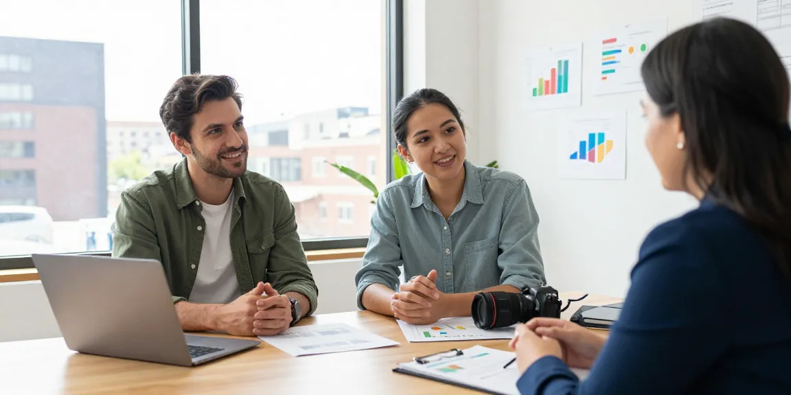 Couple receiving expert advice on credit relief Canada in a welcoming office setting.