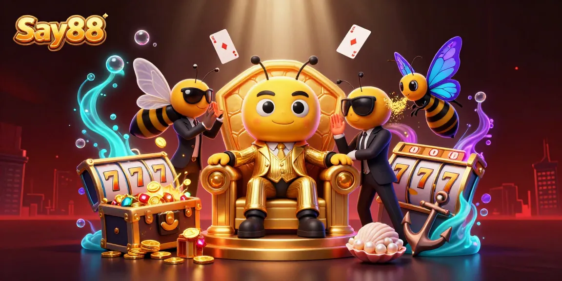 Experience thrilling slots and jackpots at Say88 with vibrant casino elements and a lively atmosphere.