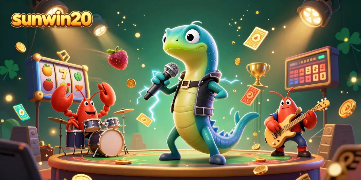 Engage in thrilling slot games with sunwin20 at an underwater casino featuring vibrant characters.