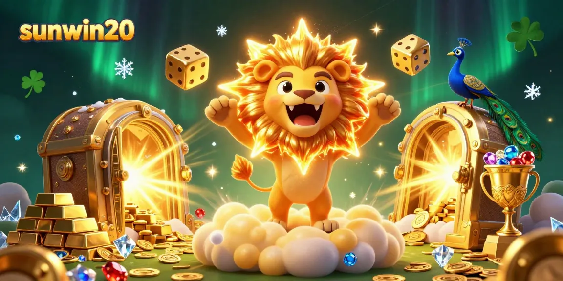 Engage with sunwin20 in this vibrant 3D casino scene filled with golden treasures and thrilling gaming elements.